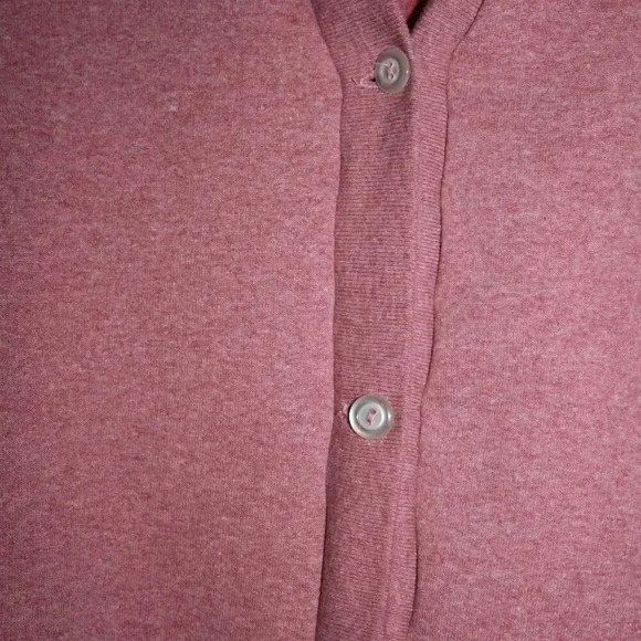 The Vermont Country Store Vintage Button Front Sweatshirt Cardigan XL Dusty Rose - Picture 5 of 12